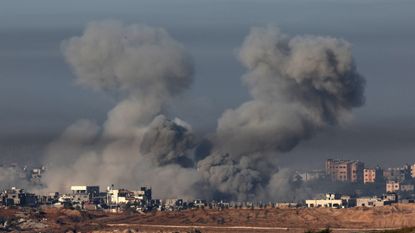 Smoke billows over Gaza