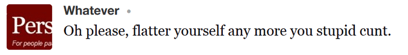 Negative blog comment to article 